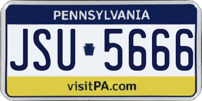 PA license plate JSU5666