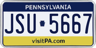 PA license plate JSU5667