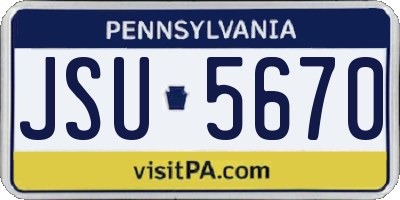 PA license plate JSU5670