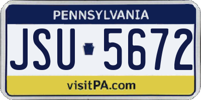 PA license plate JSU5672