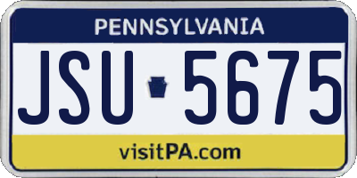 PA license plate JSU5675