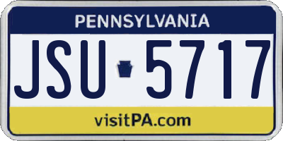 PA license plate JSU5717