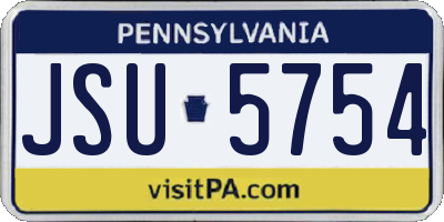 PA license plate JSU5754
