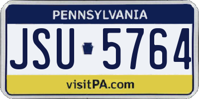 PA license plate JSU5764