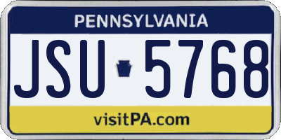 PA license plate JSU5768