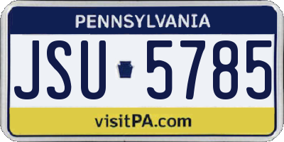 PA license plate JSU5785