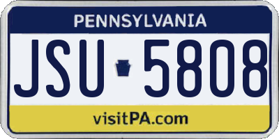 PA license plate JSU5808