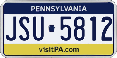 PA license plate JSU5812