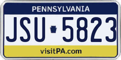PA license plate JSU5823