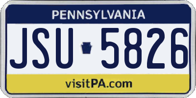PA license plate JSU5826