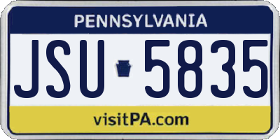 PA license plate JSU5835
