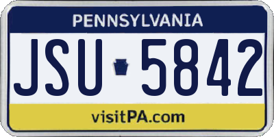 PA license plate JSU5842