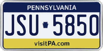 PA license plate JSU5850