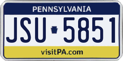 PA license plate JSU5851