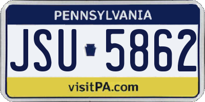 PA license plate JSU5862