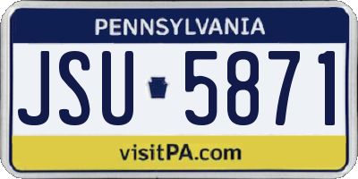 PA license plate JSU5871