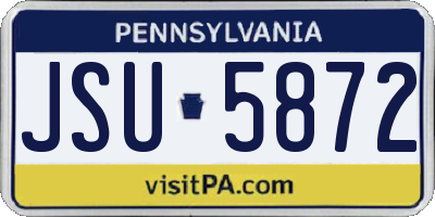 PA license plate JSU5872