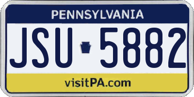 PA license plate JSU5882