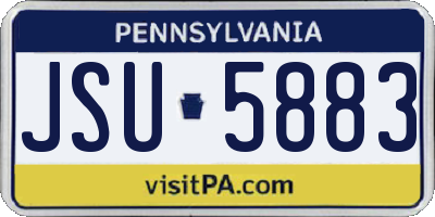 PA license plate JSU5883