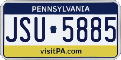 PA license plate JSU5885