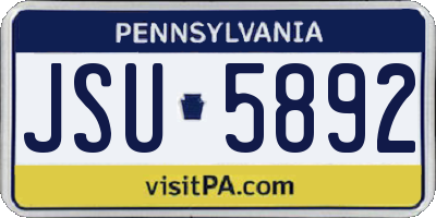 PA license plate JSU5892