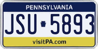 PA license plate JSU5893