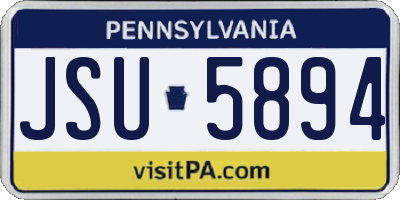 PA license plate JSU5894
