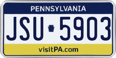 PA license plate JSU5903