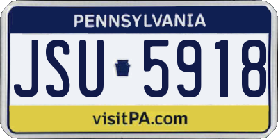 PA license plate JSU5918