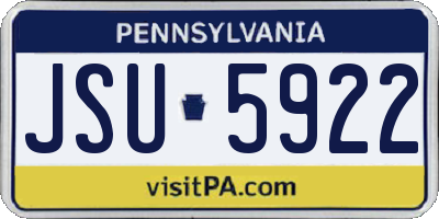 PA license plate JSU5922
