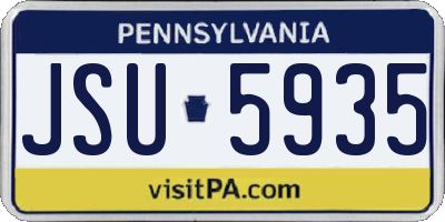 PA license plate JSU5935