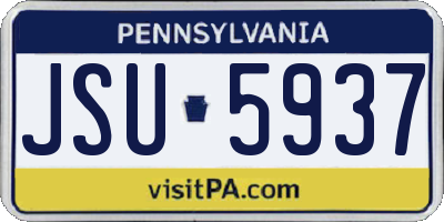 PA license plate JSU5937