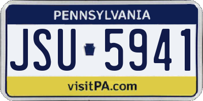 PA license plate JSU5941