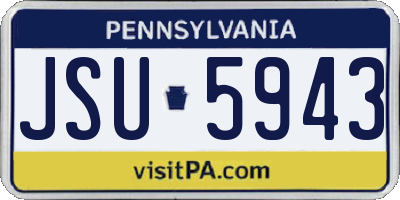 PA license plate JSU5943