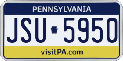 PA license plate JSU5950