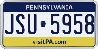 PA license plate JSU5958