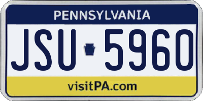 PA license plate JSU5960