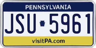 PA license plate JSU5961