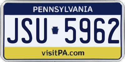 PA license plate JSU5962