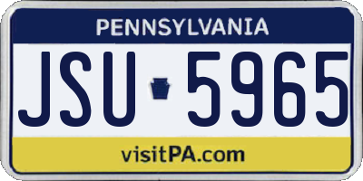 PA license plate JSU5965