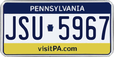 PA license plate JSU5967