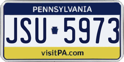PA license plate JSU5973
