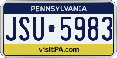 PA license plate JSU5983
