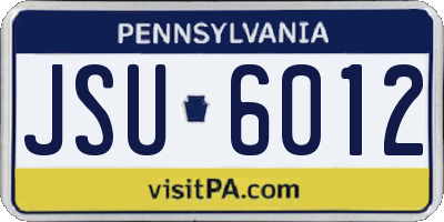 PA license plate JSU6012