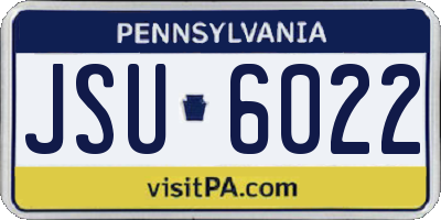 PA license plate JSU6022