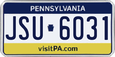 PA license plate JSU6031