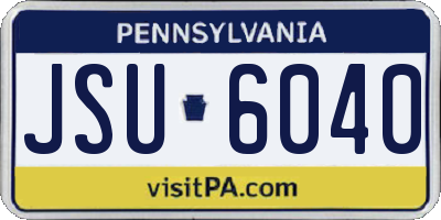 PA license plate JSU6040