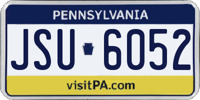 PA license plate JSU6052