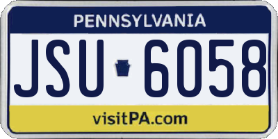 PA license plate JSU6058