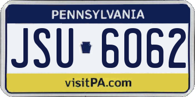 PA license plate JSU6062